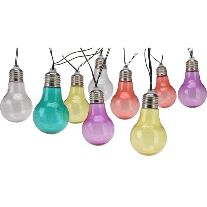 Solar-Lichterkette Glühbirne bunt