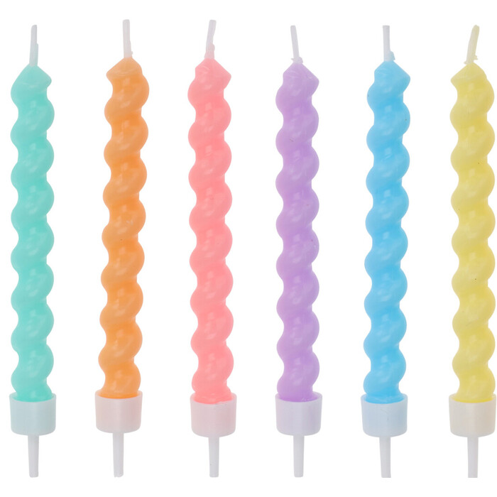 Geburtstagskerzen gedreht 8 cm 6 Stück mehrere Farben