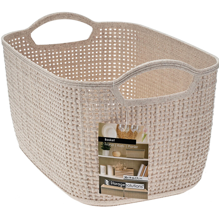 Korb mit Griffen 30 x 19,5 x 17 cm beige