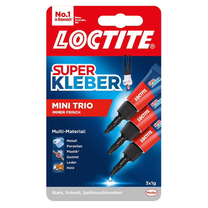 LOCTITE Superkleber Mini-Trio 3 x 1 g