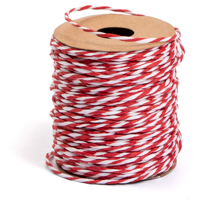 Kordel 1 mm x 10 m rot/weiß