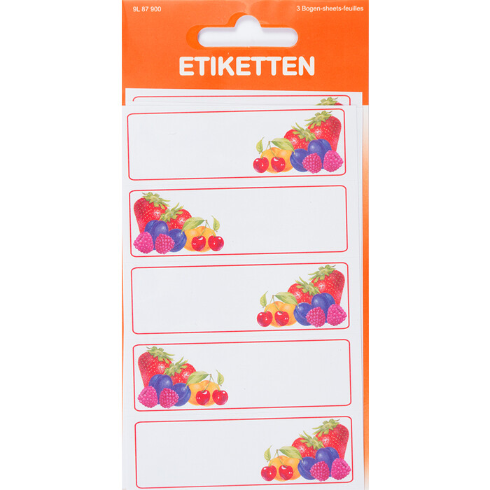 Etiketten zum Einkochen Obst-Ecke 15 Stück