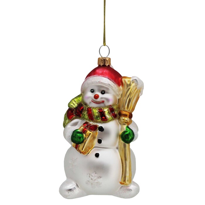 Glasform Schneemann mit Mütze
