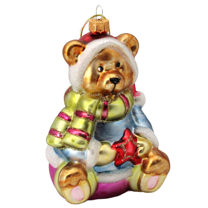 Glasform Teddybär bunt