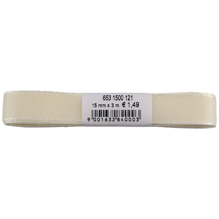 Taftband 15 mm x 3 m creme