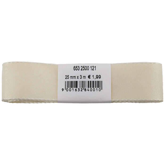 Taftband 25 mm x 3 m creme