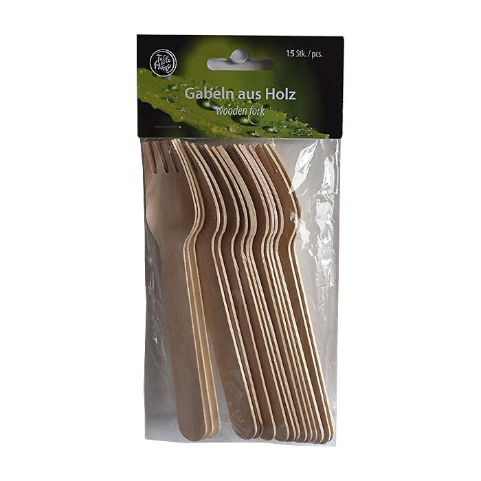 Gabeln aus Holz 16 cm 15 Stück