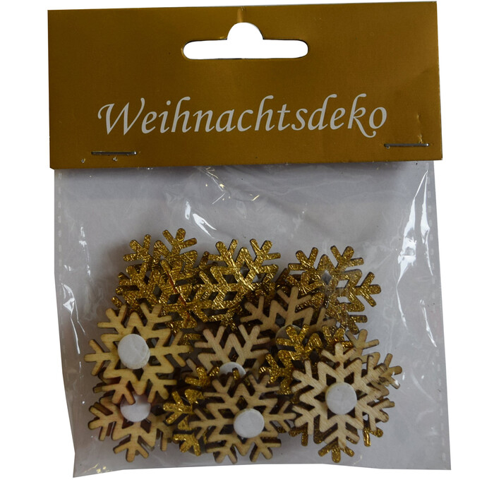 Streudeko Schneeflocken 18 Stück gold
