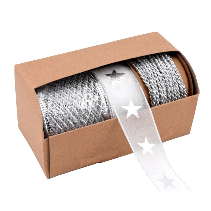Band-Set 3-teilig in Spenderbox silber
