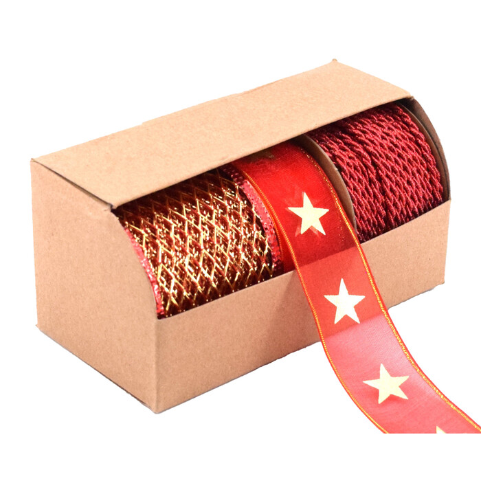 Band-Set 3-teilig in Spenderbox rot