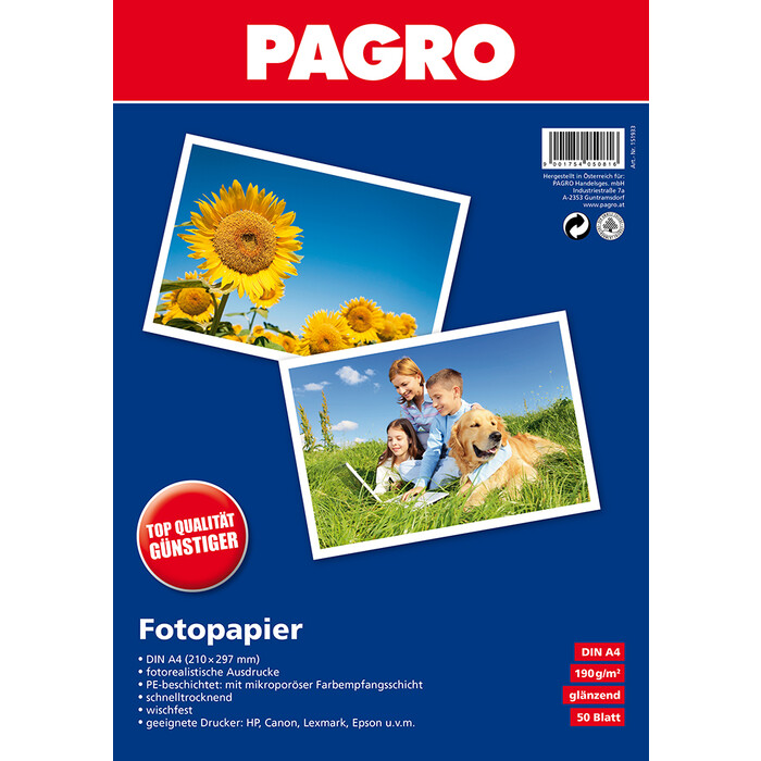 PAGRO Fotopapier A4 50 Blatt 190g