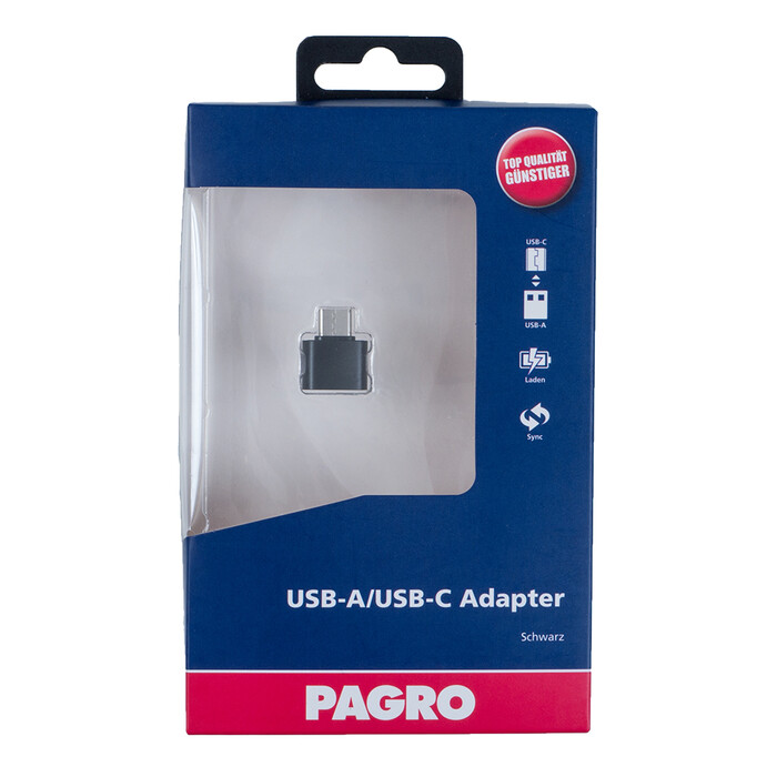 PAGRO Adapter USB-C auf USB-A schwarz