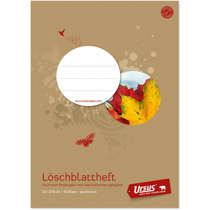 Löschblattheft A4, 10 Blatt, perforiert