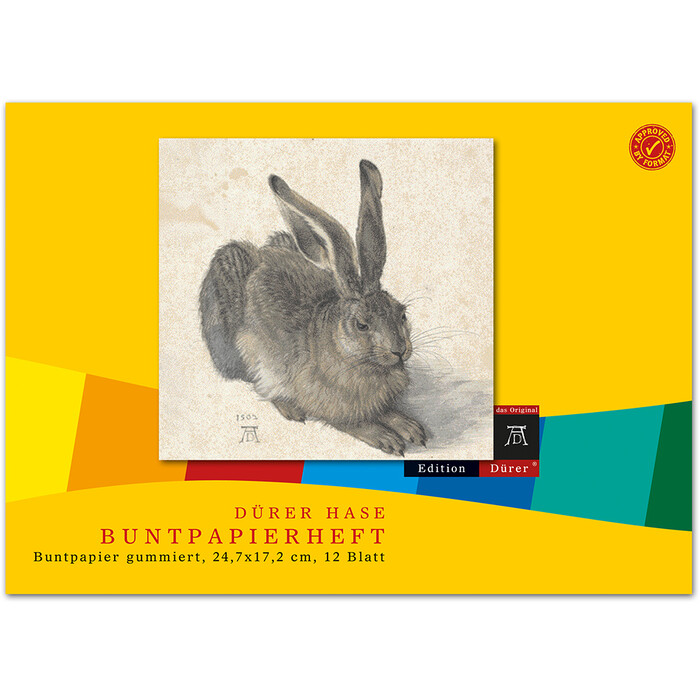 EDITION DÜRER Buntpapierheft 24,7 x 17,2 cm gummiert 12 Blatt