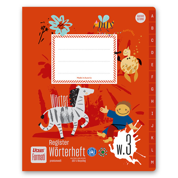 Formati W.3 Wörterheft, Quart, 40 Blatt mit Register A-Z