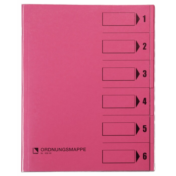 BENE Ordnungsmappe A4 6-teilig rosa