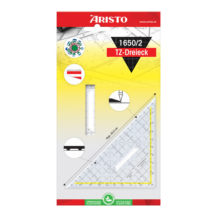 Aristo Ar1650/2 Tz-Dreieck 22,5 Cm Mit Griff, Facette Und Tuschenoppen - Image 4