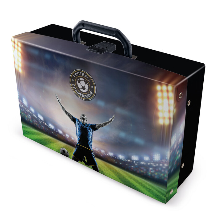 Handarbeitskoffer Fußball 21,5 x 32,5 x 11 cm blau