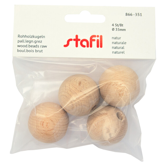 STAFIL Rohholzkugeln Ø 35 mm 4 Stück natur