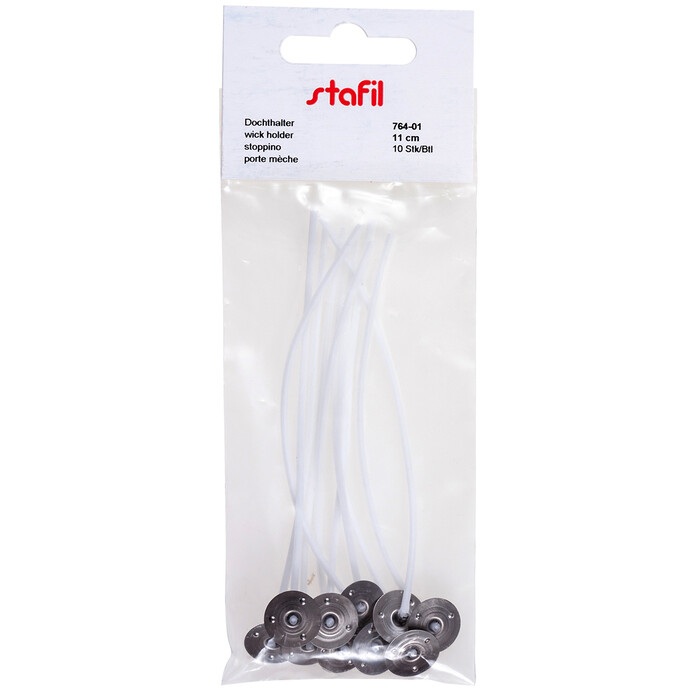 STAFIL Dochthalter 10 Stück 11 cm weiß