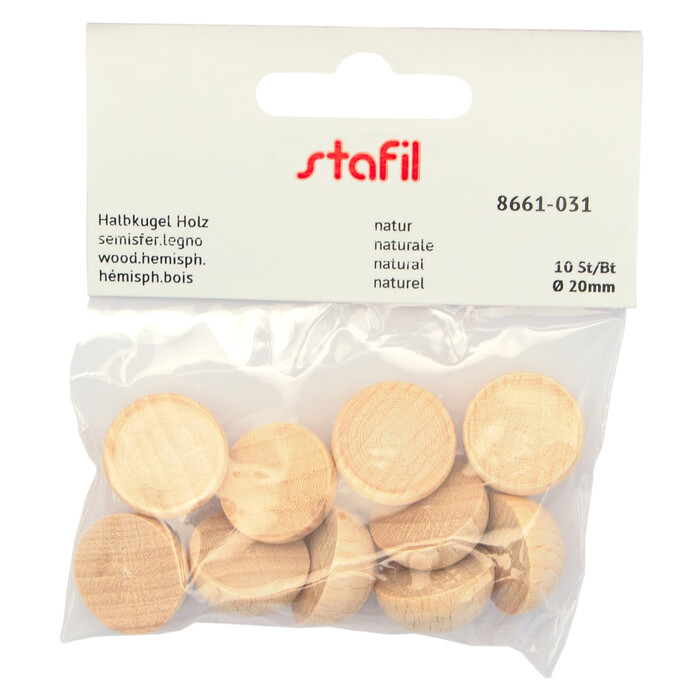STAFIL Rohholz Halbkugeln Ø 20 mm 10 Stück natur