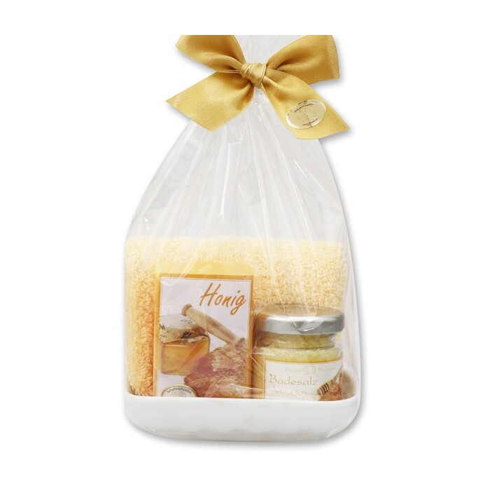 Geschenk-Set Pflege-Set Honig 4-teilig in Cellophan