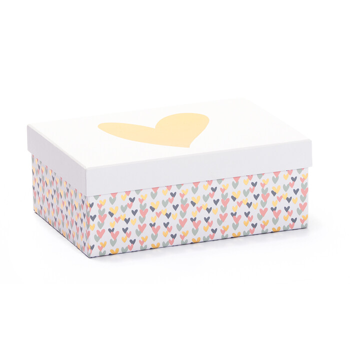 Geschenkschachtel Hotfoil Herzen 22 x 16 x 8,5 cm