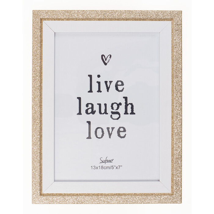 NOVOOO Bilderrahmen 13 x 18 cm MDF gold glitter