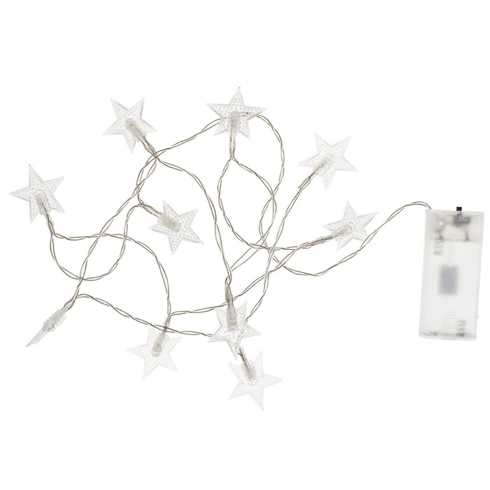 NOVOOO Seasons Xmas LED-Lichterkette Sterne mit 10 warmweißen Lämpchen 1,2 m