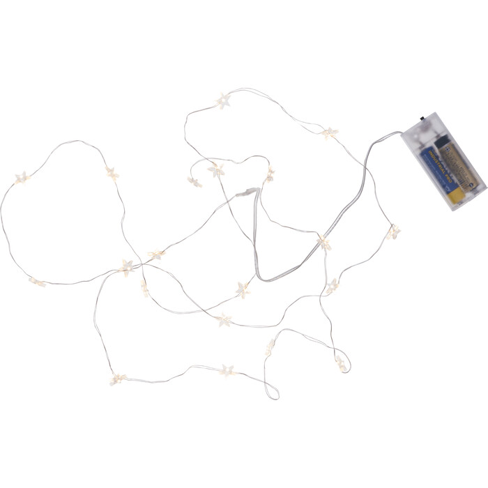 Lichterkette mit Sternen 20 LEDs weiß