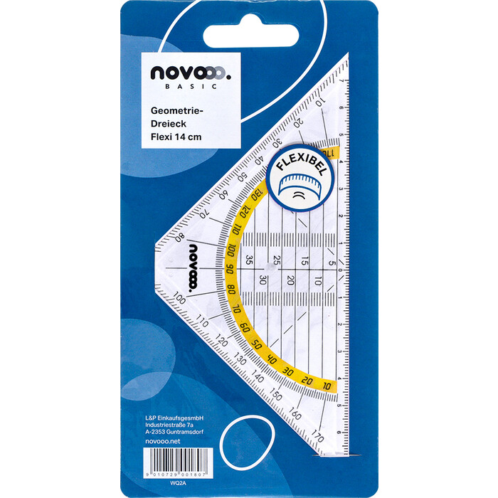 NOVOOO Basic Geometrie-Dreieck Flexi 14 cm farblich sortiert