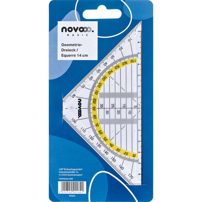 NOVOOO Basic Geometrie-Dreieck 14 cm transparent
