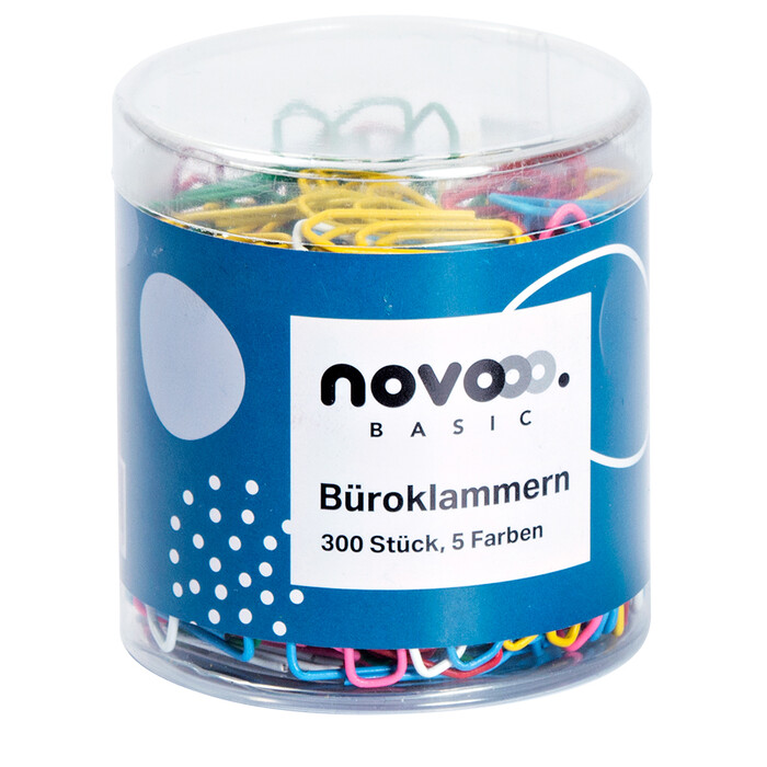 NOVOOO Basic Büroklammern 300 Stück mehrere Farben
