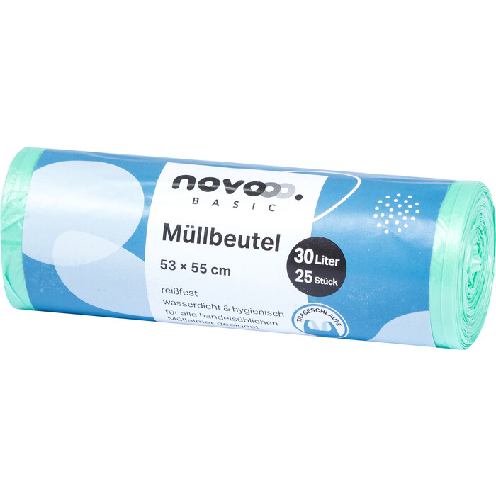 NOVOOO Basic Müllbeutel 30 Liter 25 Stück grün