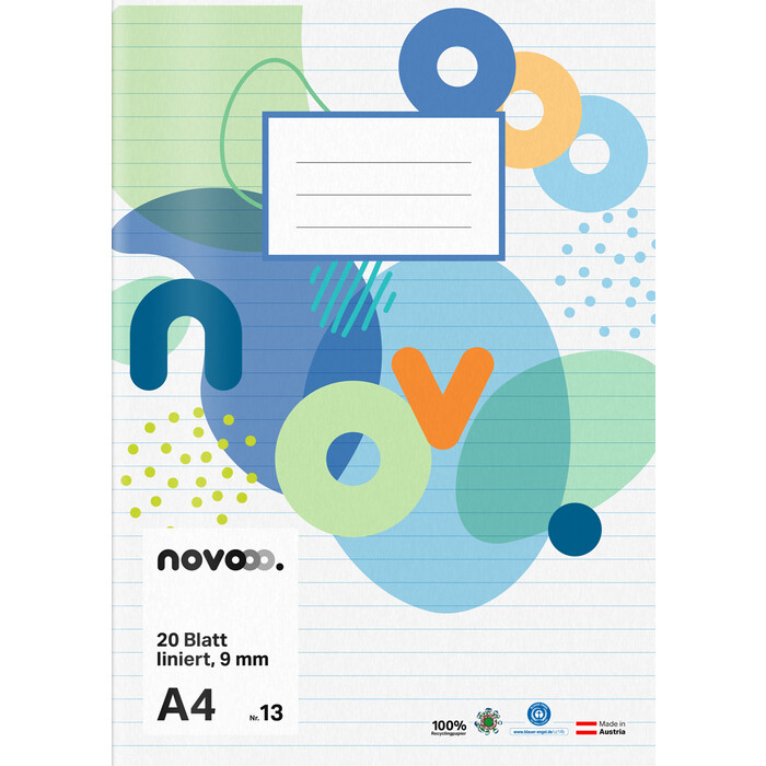 NOVOOO Heft A4 20 Blatt liniert 9 mm Nr. 13