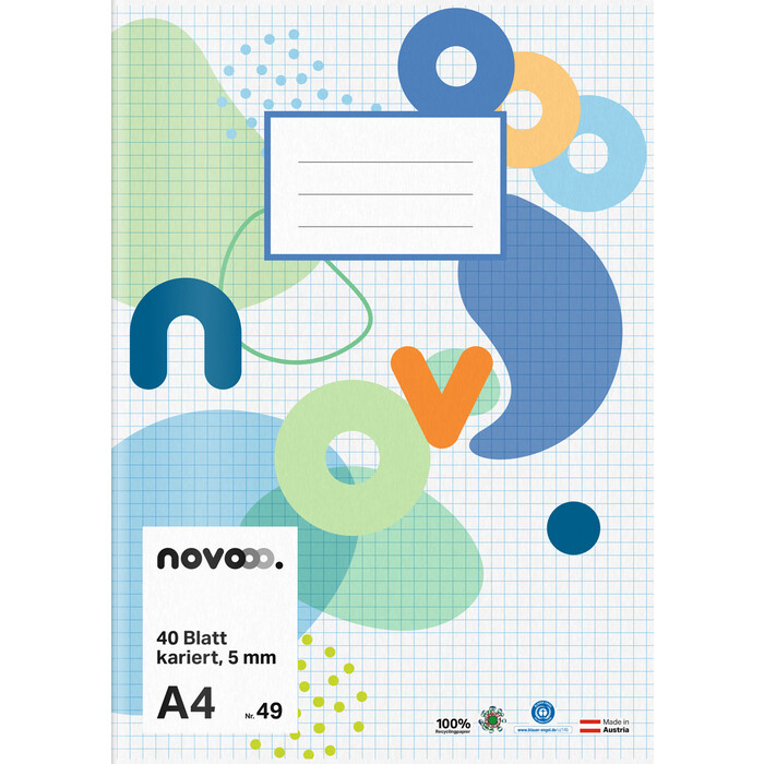 NOVOOO Heft A4 40 Blatt kariert 5 mm Nr. 49