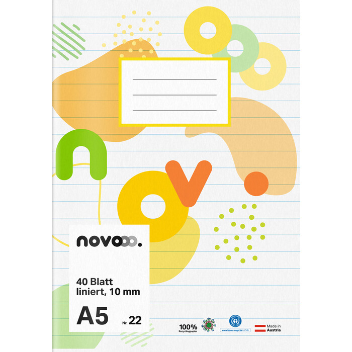 NOVOOO Heft A5 40 Blatt liniert 10 mm Nr. 22