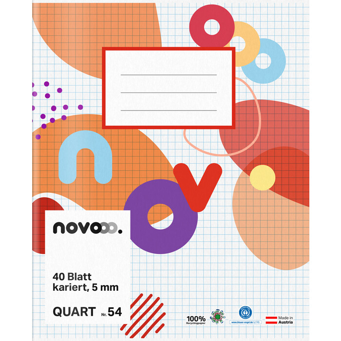 NOVOOO Heft Quart 40 Blatt kariert 5 mm Nr. 54