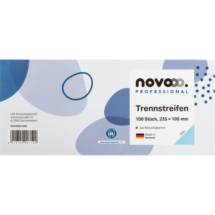NOVOOO Professional Trennstreifen blau 235 x 105 mm 100 Stück