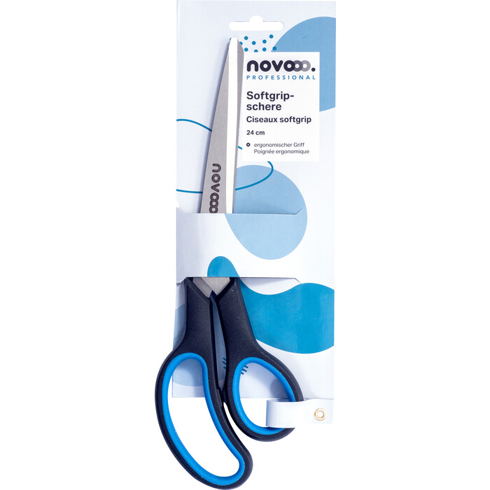 NOVOOO Professional Softgripschere rechts 24 cm schwarz/blau