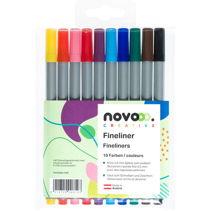 NOVOOO Creative Fineliner 0,5 mm 10 Stück mehrere Farben
