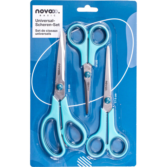 NOVOOO Basic Universal-Scheren-Set 3 Stück farblich sortiert