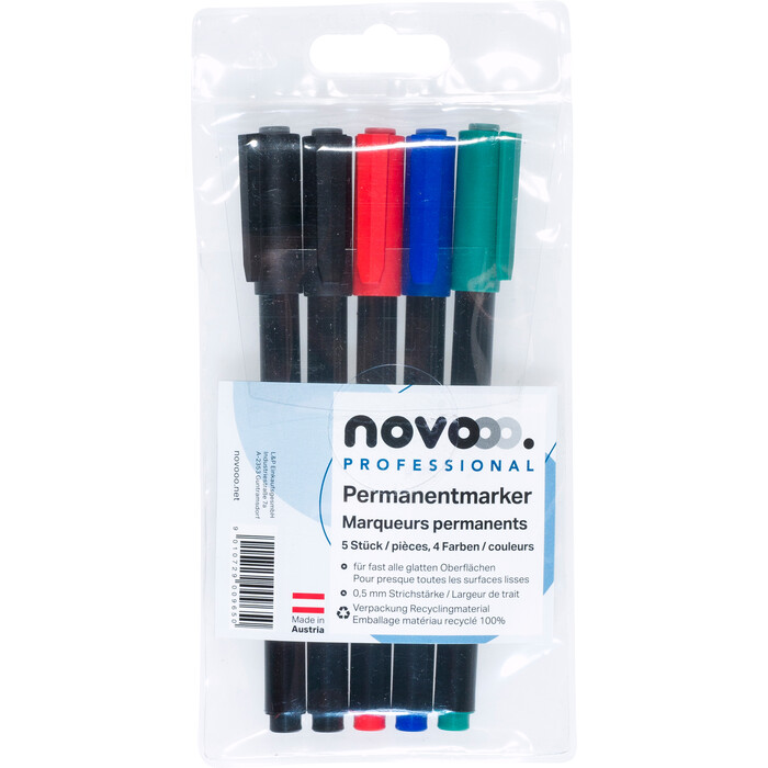 NOVOOO Professional Permanentmarker 0,5 mm 5 Stück mehrere Farben