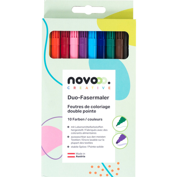 NOVOOO Creative Duo-Fasermaler 10 Stück mehrere Farben