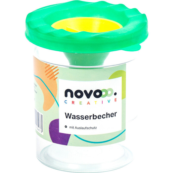 NOVOOO Creative Malbecher 1 Tank mit Auslaufschutz farblich sortiert