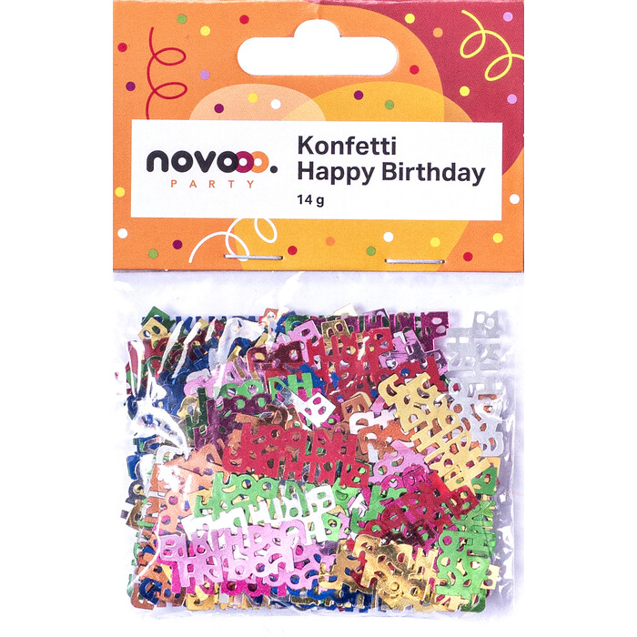 NOVOOO Party Konfetti Happy Birthday 14 g bunt
