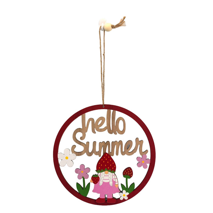 NOVOOO Seasons Summer Hängedeko Erdbeere 20 x 20 cm bunt