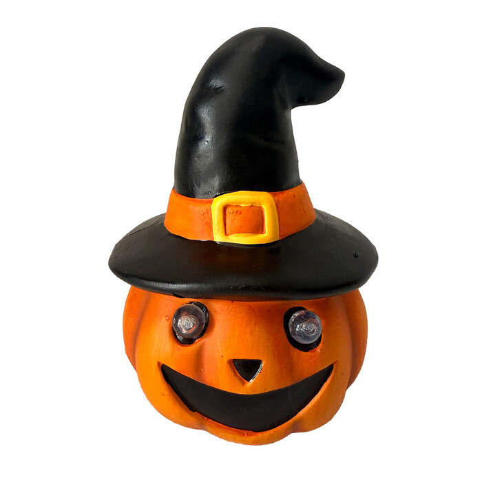 NOVOOO Seasons Kürbis mit Hut und LED-Augen 19 cm