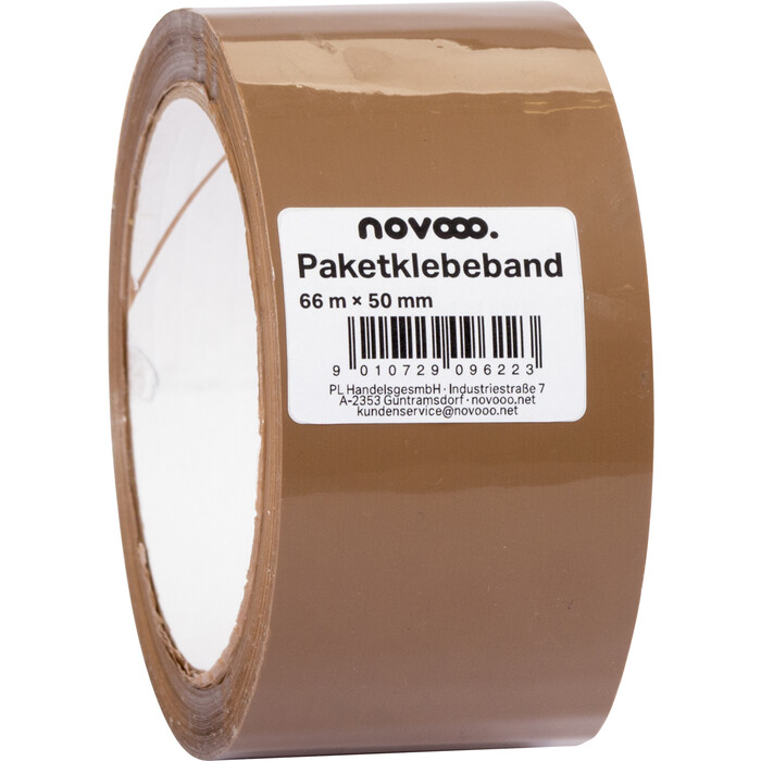 NOVOOO Klebeband 66 m x 50 mm braun