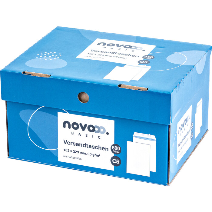 NOVOOO Basic Kuverts C5 mit Haftstreifen 500 Stück weiß